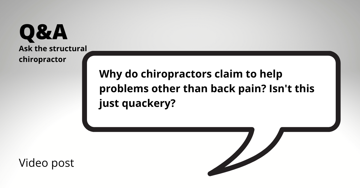 Why do chiropractors claim to help...